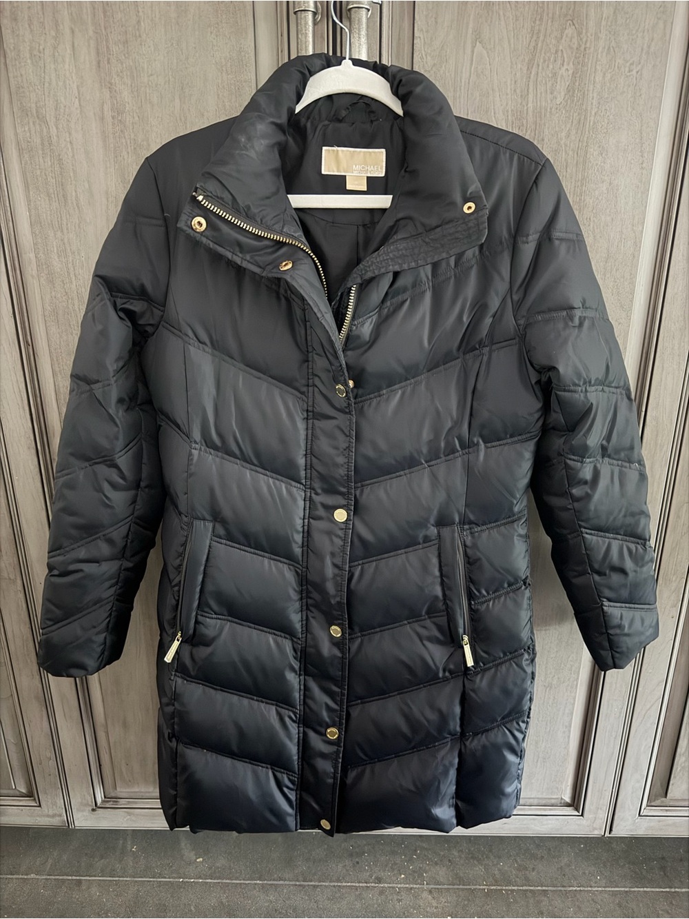 Michael Kors Black Quilted Puffer Coat Medium